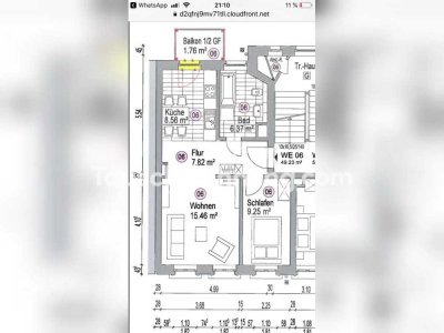 Tauschwohnung: Tausche 2-Raum Wohnung mit Balkon gegen 3-Raum Whg