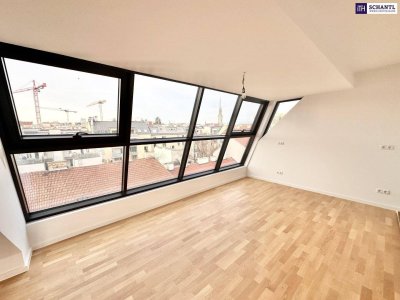 ERSTBEZUG! Exklusive lichtdurchflutete Dachgeschoss-Maisonette mit großzügigen Freiflächen und spektakulärem Weitblick ++ Luxuriöses Wohnen über den Dächern Wiens!