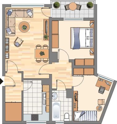 3-Zimmer-Wohnung in Dortmund Wickede mit Tapete