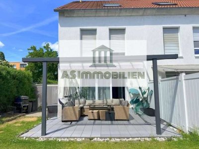 AS IMMOBILIEN: Furnished 3 BR / 2 bath end‑terrace house, fitted kitchen, home‑cinema, terrace yard