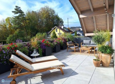 ON TOP - Extravagante 4-Zimmer-Wohnung mit XXL-Dachterrasse - Edelneubau Wals-Grünau