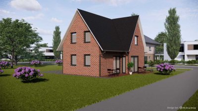 Modernes Neubau-Einfamilienhaus mit kleinem, pflegeleichtem Garten in Grauel