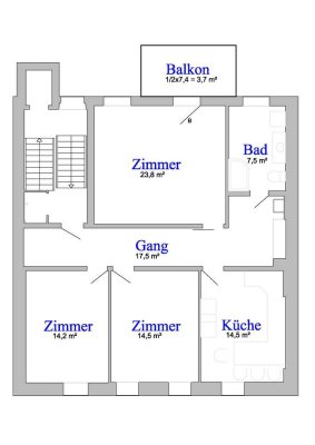 Große sonnige 3-Zimmerwohnung mit Balkon