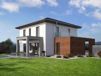 Schicke Stadtvilla mit Carport im grünen