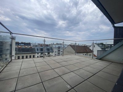 Klimatisierte Dachterrassenwohnung - schöne Terrasse nach Osten - Nahe U1-Keplerplatz