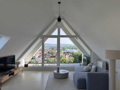 Skyloft Stuttgart – Erstbezug: 61 m² Dachgeschoss-Loft mit großzügiger Dachterrasse & Klimaanlage