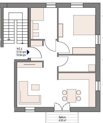 Geschmackvolle, neuwertige 2-Zimmer-Wohnung mit gehobener Innenausstattung mit EBK in Klein-Zimmern