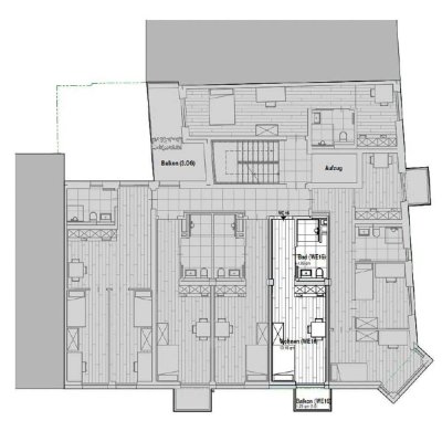 WE16 All-inclusive-Miete: exklusiver vollmöblierter Neubau, 1-Zi-Wohnung mit Balkon und Einbauküche