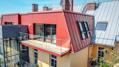 STYLISCHES PENTHOUSE I SMART-LIVING I SONNENTERRASSE I KLIMA I OFFENE DESIGN-KÜCHE I ELEGANTES BAD MIT REGENDUSCHE I PROJEKT WOHNEN I