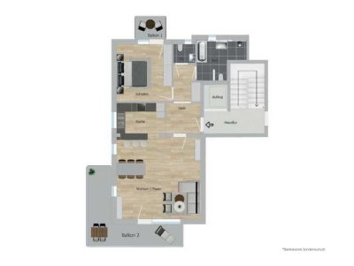 Moderne 2-Zimmer-Wohnung mit 2 Balkonen in ruhiger TOP Lage