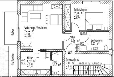 Neuwertige 2-Raum-Wohnung mit Balkon und Einbauküche in Manching