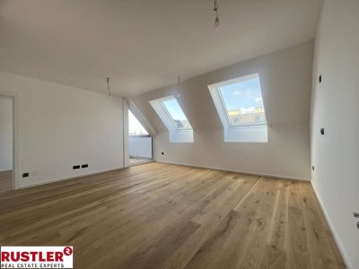 Top moderne Dachgeschosswohnung mit Terrasse &amp; Fernblick | Erstbezug am Reinlpark