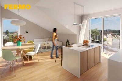 Helle 2,5-Zimmer-Dachgeschosswohnung mit zwei Balkonen