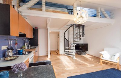 All-in! Sonnige Dachterrassenwohnung, Kurzzeitmiete/ oder länger, 1,5 Zimmer neben Schönbrunn, U4/U6, komplett ausgestattet u möbliert