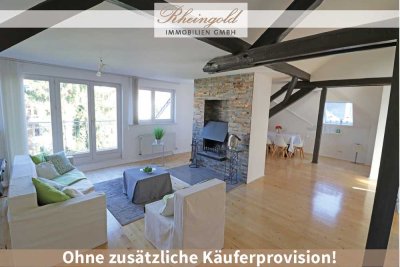Dachgeschosswohnung mit Flair:
Bezugsfrei, Balkon, Kamin,  
Dachausbau von 1987, ...