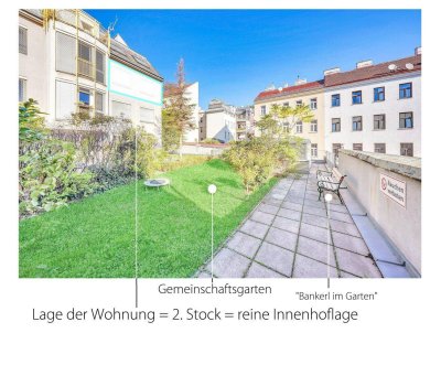 TOP 19b I 2 Zimmer I 2. Stock I Gemeinschaftsgarten I Komplettküche I Innenhoflage I U6 Nähe I Neubau