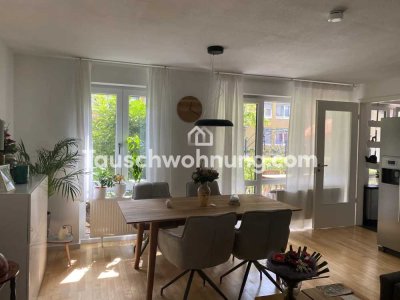 Tauschwohnung: 3-Zimmer-WHG in MUC mit Garten, 2 Terrassen und TG Stellplatz