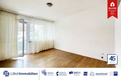 Gut aufgeteilte 3-Zimmer-Wohnung mit 2 Balkonen. Einbauküche & Tageslichtbad.