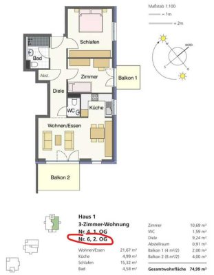Stilvolle 3-Zimmer-Wohnung mit gehobener Innenausstattung mit Balkon und EBK in Kornwestheim