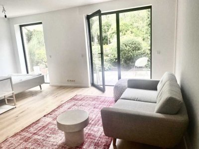 Möblierte Einraumwohnung in exklusiver Wohnlage am Rhein in Wittlaer