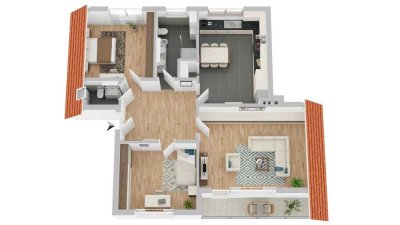 3 Zimmer Wohnung mit Balkon in Ochtendung