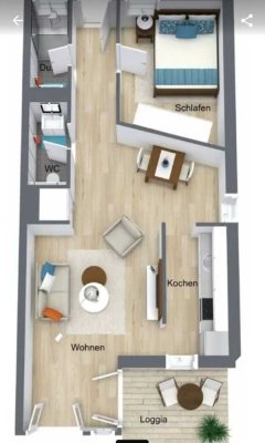 2-Zimmer Wohnung möbliert in Rheinfelden