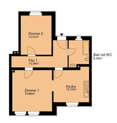 Helle 2-Zimmer-Wohnung in Riesa mit 65 m²