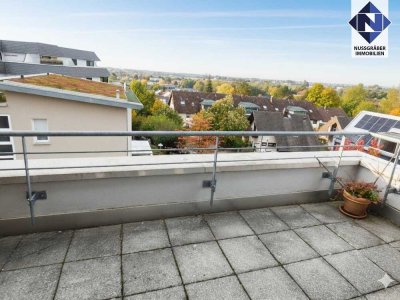 Attraktive Maisonnette-Wohnung mit 4 Zimmern, Balkon,  Dachterrasse und toller Aussicht