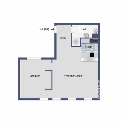 modernes 1,5 Zimmer Apartment im Zentrum von RV