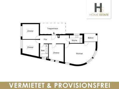 4 Zimmer & Küche & Vollbad plus Provisionsfrei