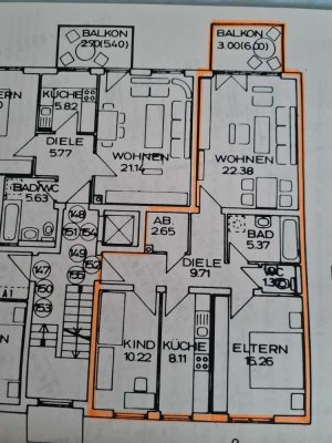 3,5-Raum-Wohnung mit Balkon und Einbauküche in Augsburg