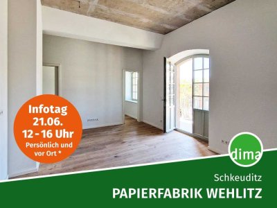 ERSTBEZUG sanierte Papierfabrik | kompakte Wohnung mit Balkon, Bad mit Dusche, AR, Stellplatz u.v.m.