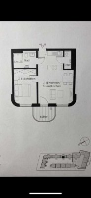Luxuriöses 2-Zimmer Apartment mit Balkon in Köln Ehrenfeld