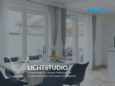 LICHTSTUDIO - Lichtgeflutete 2,5-Zimmer-Wohnung mit XL-Sonnenterrasse und Carport in Leingarten