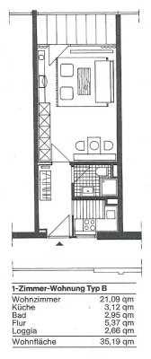 1-Zimmer-Wohnung mit Balkon, EBK und WaMa von Privat provisionsfrei; Stellplatz und Keller