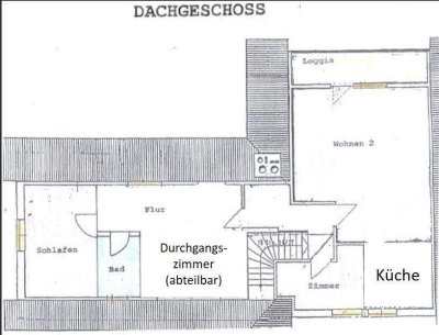 Helle 2,5-Zimmer-DG-Wohnung mit Loggia und Einbauküche in Mainz-Laubenheim