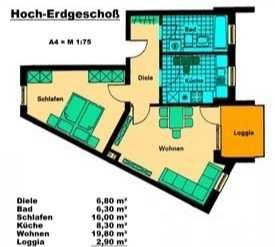 2-Zimmer-Wohnung in Weinböhla mit Küche