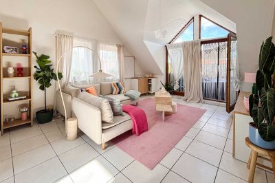 Lichtdurchflutete 1-Zimmer-Dachgeschosswohnung mit Balkon und Tiefgarage in Rodgau/Nieder-Roden