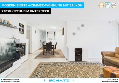 Modernisierte 4-Zi-Wohnung mit Balkon und Aufzug in Kirchheim unter Teck