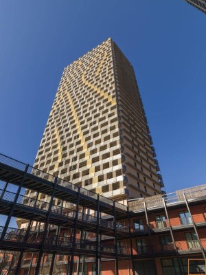 ERSTBEZUG - Q TOWER: Exklusive 4 Zimmerwohnung mit 57m² Balkon und traumhaftem Blick über ganz Wien