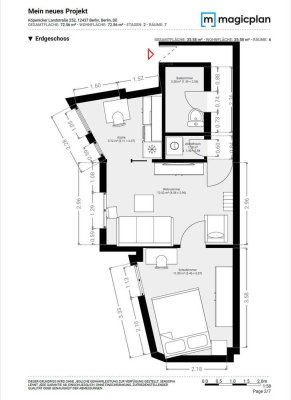 Geschmackvolle 1,5-Zimmer-Hochparterre-Wohnung in Berlin Plänterwald (Treptow)
