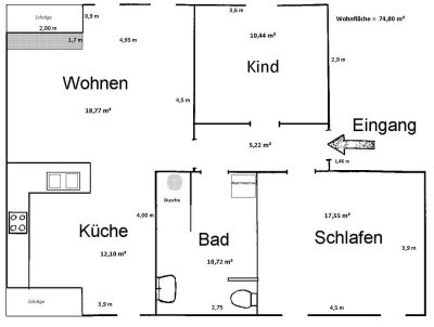 moderne Dachgeschoß Wohnung zu vermieten