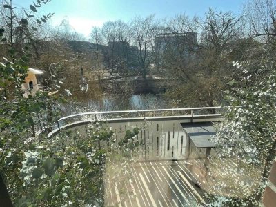 Moderne 2-Zi-Whg mit Südbalkon: zentral & ruhig, direkt am Osterbekkanal, hauseigener Bootsanleger