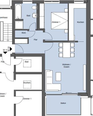 Moderne 2-Zimmer-Wohnung zu vermieten