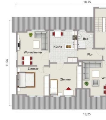 650 € - 71 m² - 3.0 Zimmer mit Einbauküche.  ab 01.06 frei.