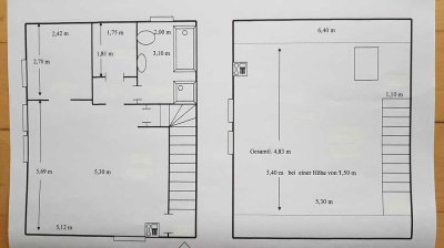 Anliegerwohnung zu vermieten mit separatem Eingang auf 2 Etagen /  frei ab 01.12.2025