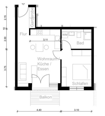 2-Zimmer EG Wohnung mit Terrasse – Neubau! 5min bis zu Langen HBF