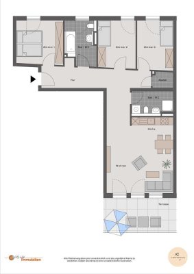 Lichtdurchflutete 4-Zimmer-Wohnung mit Balkon