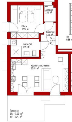 Exklusive 2-Zimmer-Wohnung mit Terasse in Unterdießen