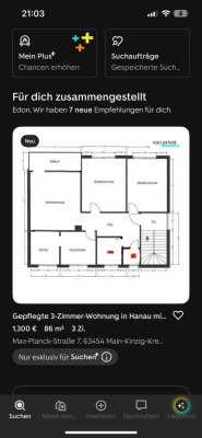 Helle 3-Zimmer Wohnung im 2. OG mit Balkon in Hanau